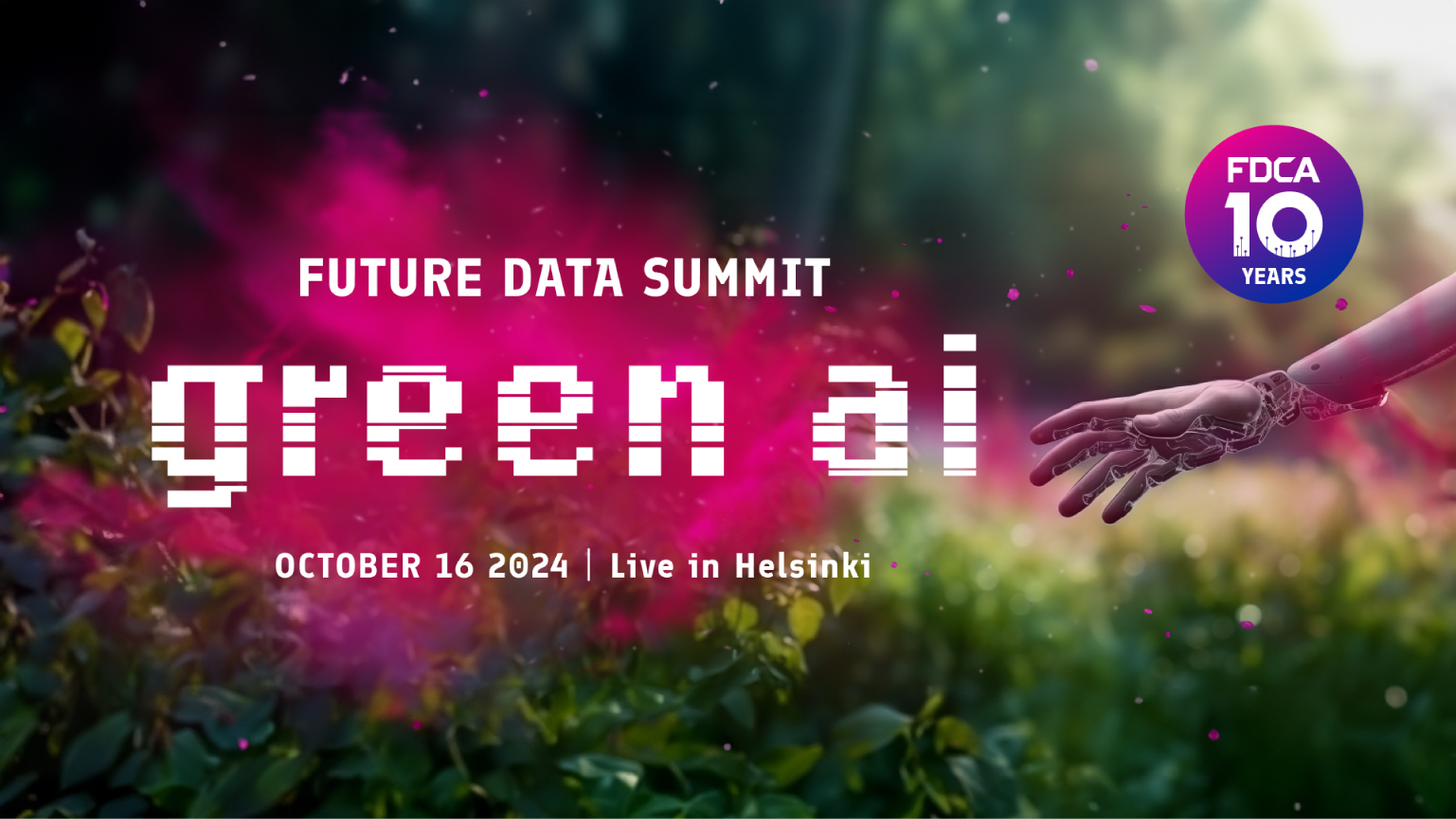 Future Data Summit 2024 järjestetään 16.10. BioRex Lasipalatsissa Helsingissä. Tapahtuman teema on Green AI.