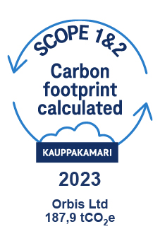 Orbis' Carbon Footprint Calculated symbol for Scope 1 and 2 emissions.